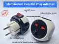 Universal Multi Plug Adapter Travel Adapter, Two pin socket Button, 3 Pin US, UK converter to EU Plug Conversion Adapter Highly Durable Multi Socket. 