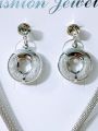 Elegant Metal Necklace & Earrings Set for Women – Stylish Designer Pendant Necklace - Necklace and Earrings. 