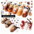 Halloween Nail Art Stickers Decals - Self-Adhesive DIY Nail Sticker 3D Design Nail Decorations for Halloween Party Pumpkin/Bat/Ghost/Witch/Skull. 