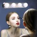 Cordless LED Mirror Makeup Light, Wireless Portable LED Vanity Mirror Lights, Studio Glow Vanity Make-up Light Natural Light for Makeup Dressing Table with 4 LED Bulbs, Professional Studio Glow Battery Powered Mirror Light. 