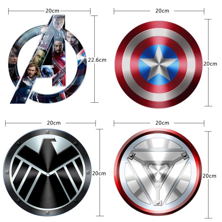 Anime Marvel Car Window Sticker Toys Figure Car Rear Iron Man Stickers Decor Laptop Luggage Decal Car Stickers Captain America