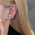 Y2K Irregular Earrings for Women Silver Color Hip-Hop Punk Fashion Geometric Earring Clip Girl 2023 Trendy Party Jewelry. 