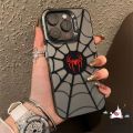 Fashion Plating Metal Cool Creative Spider Man Phone Case Compatible for IPhone 11 15 Por Max 14 11 12 13 15 Pro Max XR XS Max X Trendy Brand Cartoon Spider-Man Soft Silicone Cover. 