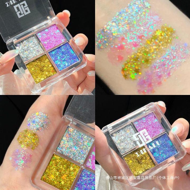 61 Children's Stage Makeup, Nine Colors Eyeshadow Palette, Sein Gel, Glue-Free, Glitter Palette, Glitter Palette, Glitter Makeup, Cosmetics