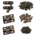 Small Box Hinges Bronze Right Latch Hook Hasp with Hinges and Screws. 