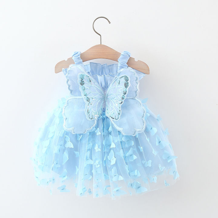 Summer%20Butterfly%20Wings%20Baby%20Dresses%20New%20Solid%20Color%20Baby%20Girl%20Sling%20Dress%20Korean%20Style%20Fashion%20Girls%20Children'S%20Clothing%20(0-3%20Years)%20-%20Image%203
