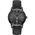 Burberry Wrist Watch For Men Quartz Black Leather Strap Black Dial 42mm Watch BU9906. 