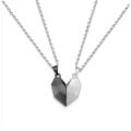 Trendy Pair of Magnetic Heart Necklace For Couples/Silver Magnetic Heart Locket For Lovers/Gift For Him/Her. 