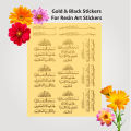 RESIN ART TRANSPARENT STICKERS (GOLD & BLACK). 
