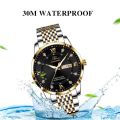 Men Watch Stainless Steel Top Quailty Luxury Push Button Hidden Clasp Waterproof Luminous Date Week Sport Wrist Watches. 