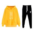 Bts Army Logo Fleece Hoodie Kangaroo Pocket Pullovers With Trouser Fashion Hoodies Winter Wear Quality Hoody For Men. 