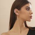 European and American cross-border metal style double circle glossy Earrings jewelry Sweet and cool design sense simple geometric ear clip female. 
