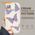 FELMYST for Realme C21 C21Y C25Y Back Cover Colorful Butterfly Cream Texture Wavy Edge Soft Silicone Phone Case. 