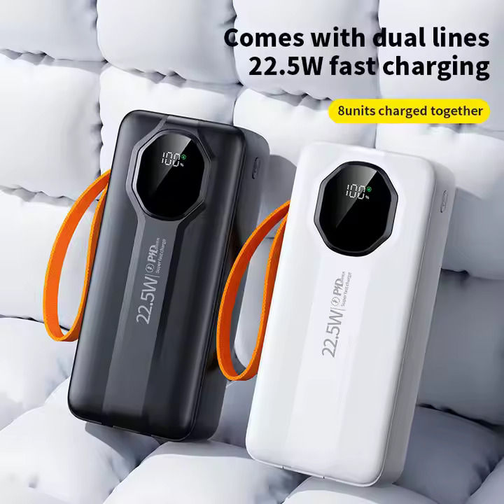 30000mAh Portable Power Bank with 22.5W Super Fast Charge | Digital Battery Display | Type-C, Lightning Support
