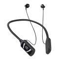 （New）Porui LED Diplay Wirele Bluetooth 5.3 Headphone Neck Hanging Magnetic Headet Memory Collar Aborption Earphone Cable port In Ear Earphone with Mic. 