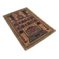 Hand Made Tribal Oriental Prayer Design Kaleen Rug, Traditional Hand-Knotted Wool Carpet |145x94cm|3'x4'7ft| - R13563. 