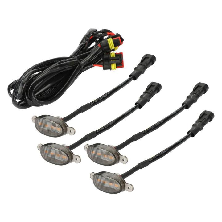 grill lights for trucks-4 x Grille LED Lights with Harness cable KitBlack