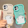 AMORVOR for Xiaomi Poco X5 Pro 5G Back Cover Cute White Bear Pattern Luxury Phone Case Macaron Wave Soft Silicone Mobile Cover. 