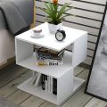 METALLO Rectangle Hallow Design Night Stand Storage Bedside Table  Sofa modern end side coffee table with storage shelf living room furniture in Ready To Assemble Form. 