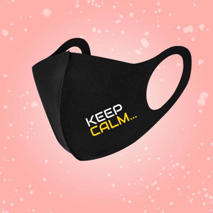 Keep Calm Design Customized 3D Fasion Masks_Black Masks_Washable Masks-Imran Khan Mask-Keep Calm
