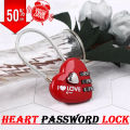 3 digits Ressetable Combination Padlock for Suitcase locker Travel Bags gift heart shape number code lock. 