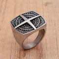 Vintage Nordic Compass Ring for Men Boys 316L Stainless Steel Cross Rings Bike Amulet Fashion Party Jewelry Gifts Wholesale. 