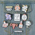 Creative Feminism Enamel Pins Cute Pink Inspirational Banner Bottle Brooch Badges Lapel Pin Feminist Jewelry Gifts for Women. 