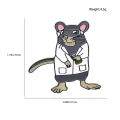 Harong Lab Rat Brooch Cute Fashion Scientific Enamel Pin Hat Backpack Lapel Badge for Chemistry Biology Student Jewelry Gift. 