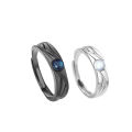 1/2Pcs Creative Moonlight Stone Couple Rings Adjustable Design Dating Friendship Gifts Black and White Ring Fashion Jewelry Accessory. 