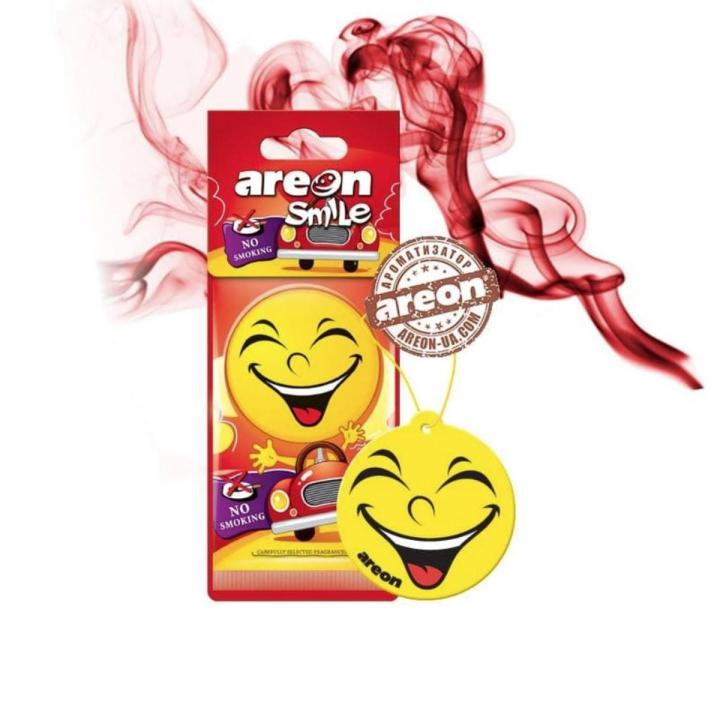 AREON Smile I Emoji Design Hanging Car Air Freshener, No Smoking