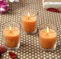 Scented Glass Candles Set of 3 in Fresh Orange Fragrance. 