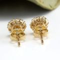 Huitan Luxury Gold Color Brilliant Cubic Zirconia Stud Earrings for Women Dainty Small Female Earring Gifts Classic Jewelry. 