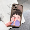 Hontinga for iPhone 16 Pro Max 16 Plus Back Cover Cute Girl Pattern Ladder Soft Camera Protection Rubber Phone Case. 