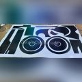 Engine Sticker Kit 70cc Universal Matt Black 16 Pcs Sticker Kit Waterproof With Size Vinyl Cut Stickers. 