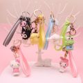 【Footprint】 Cute Cartoon Sanrio Kuromi Mymelody Pendant Keychain Holder Key Chain Car Keyring Mobile Phone Bag Hanging Jewelry Kids Gifts. 
