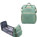 2in1 Multifunctional Travel Mommy Backpack Portable Crib Nappy Bag Large Capacity Diaper Bags  Baby Bed Crib Bag Random Color. 
