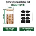AKHPAL  Glass Jar Wooden Lid For Food Storage Containers Set , 1 piece 1400ml Airtight Jar With Lids, Kitchen Wooden Jars Canisters For Sugar, Candy, Cookie, Rice And Spice Jars Transparent (set Of 1,1400 ml). 