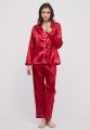 Hot Sexy Silk Night Suit For Women and Girls - Silky Satin Womens Pajama Sets Button Down Sleepwear Loungewear - Night Dress Nighty with Shirt and Trouser by MidNight Vibes. 