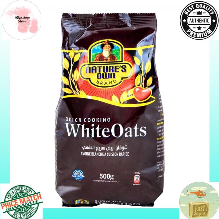 Nature Own White Oats Pouch, Quick Cooking, 100% Natural, Halal - 500gm (Imported)