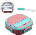 WaoDeals: Tedemei Stainless Steel Lunch Box 2 Compartments with Spoon Keep Your Lunch Fresh and Tasty with Air-Tight Bento Box. 