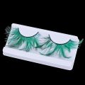 Dramatic Eyelash Extension Feather Eyelashes Extra Long Feather False Lashes Green Masquerade. 