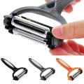 Slice, Peel, and Dice with Ease 3 in1 Stainless Steel Roto Peeler/Slicer. 