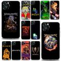 M-Megadeth Logo Skull Metal Band Shell Case for iPhone 11 12 13 14 15 Pro Max Mini XR XS X 7 8 Plus Soft Transparent Cover Funda. 