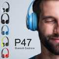 Wireless Headphones, P47 Bluetooth Foldable Headset with Microphone Support FM Radio TF for PC TV Smart Phones & Tablets Etc. 