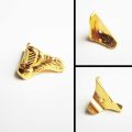 4pcs Brand New Mini Decorative Antique Brass Golden Metal Jewelry Chest Box Wooden Case Feet Leg Corner Protector 29x17mm. 