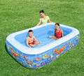 BESTWAY 54120 Inflatable  7'6" x 60" x 22" Rectangular 3-Ring  Pool for Kid & Adult Baby Bath Pool Ball Pool. 