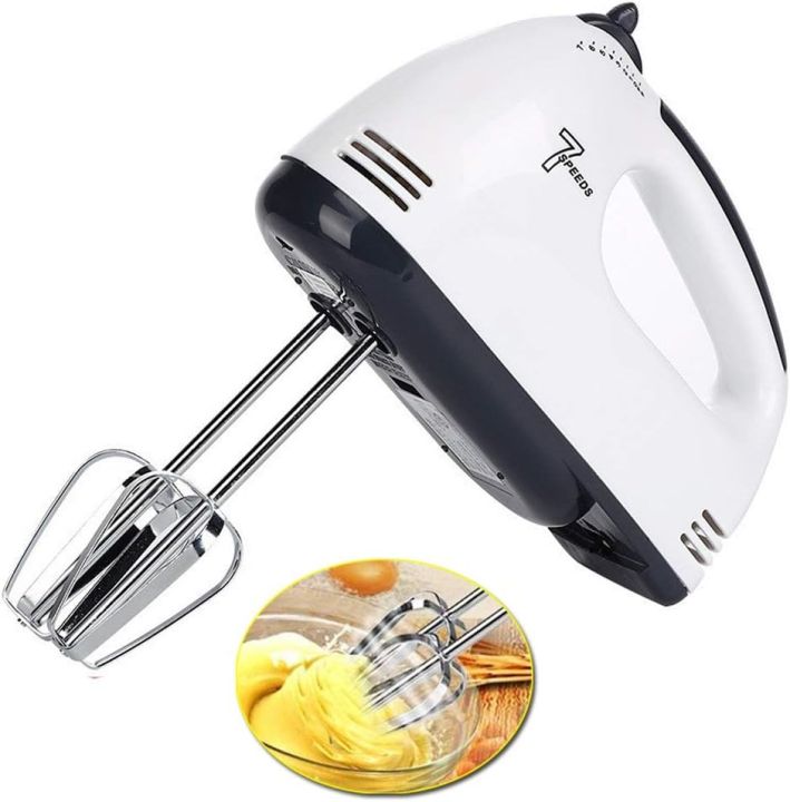 Electric Hand Mixer with 7-Speed Adjustment Handheld Egg Whisk Electric Mixer for Kitchen Baking Cake Ice Cream Food Beater