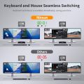 TESmart HDMI KVM Switch 2 Port Dual Monitor Extended Display, UHD 4K @ 60Hz RGB 4:4:4, USB Hub, Audio, Hotkey, Button Switch, PC Monitor Keyboard Mouse Switch for 2 Computers 2 Monitors with Cables. 