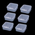 6Pcs Small Boxes Square Transparent Plastic Jewelry Storage Case Finishing Container Packaging Storage Box for Earrings Rings. 