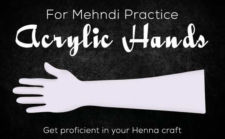 HENNA ART Reusable Acrylic Hand for Mehndi Practice(White)